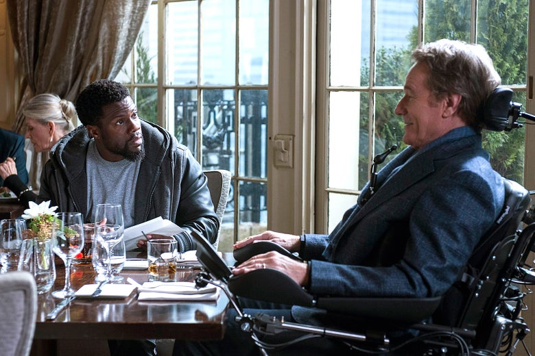 Kevin Hart and Bryan Cranston in The Upside.